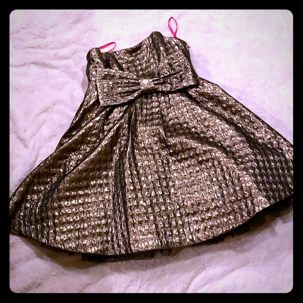 NWT Betsey Johnson gold strapless poof dress